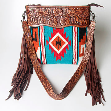 American Darling Signature Crossbody Hand Tooled Saddle Blanket Genuine Leather women bag western handbag purse